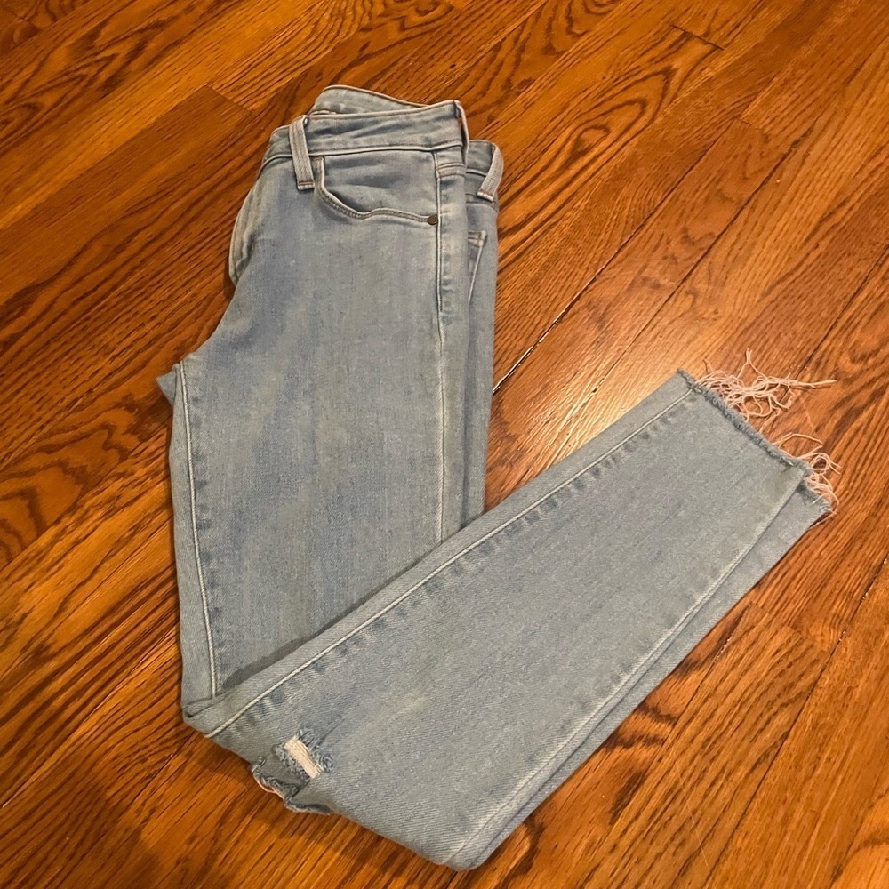 JUST Black Light Blue Ripped Jeans Size 25